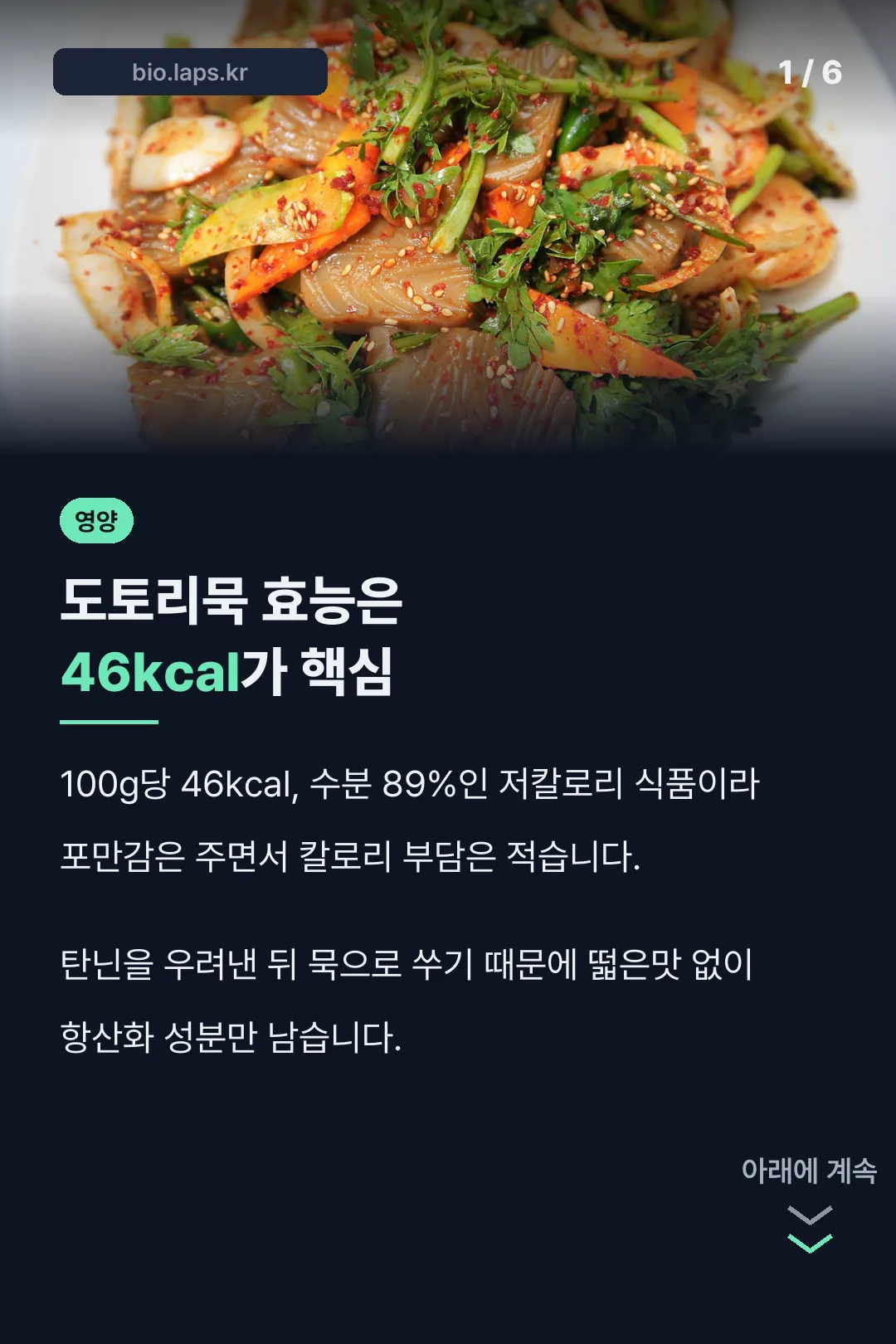 도토리묵 효능은 46kcal가 핵심