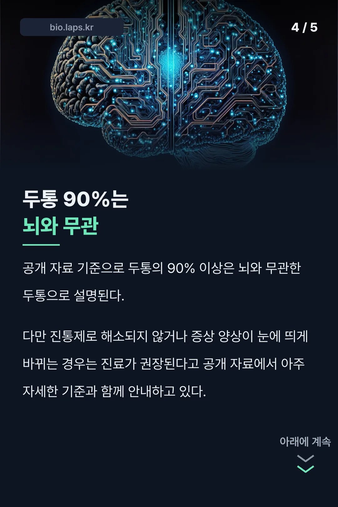 두통 90% 비율 설명