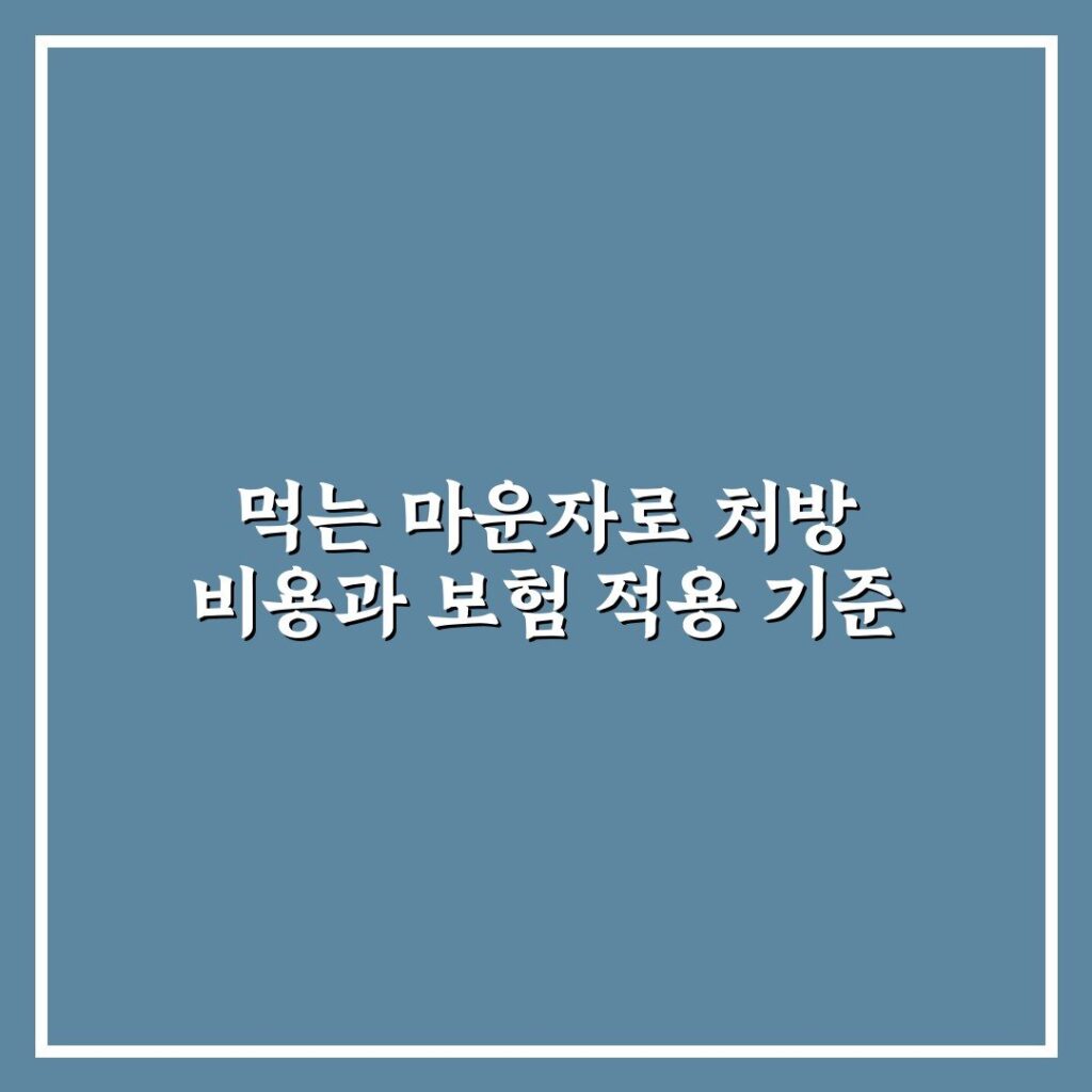 먹는 마운자로 처방 비용과 보험 적용 기준