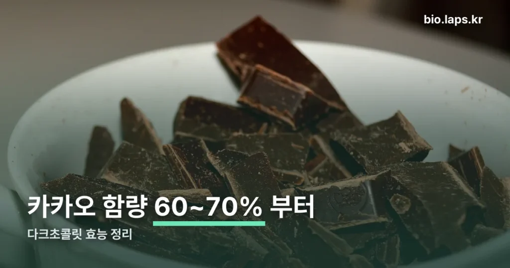 다크초콜릿 효능, 카카오 함량 얼마부터 챙겨야 하나