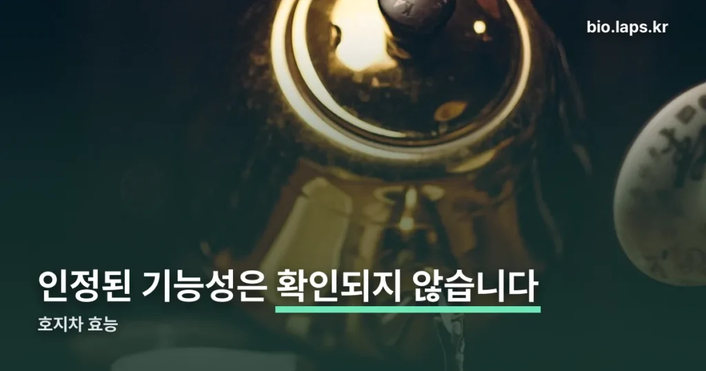 호지차 효능 — 식약처가 인정한 기능성은 확인되지 않습니다