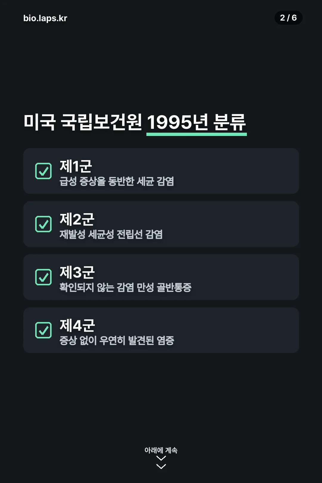 국립보건원 1995년 분류