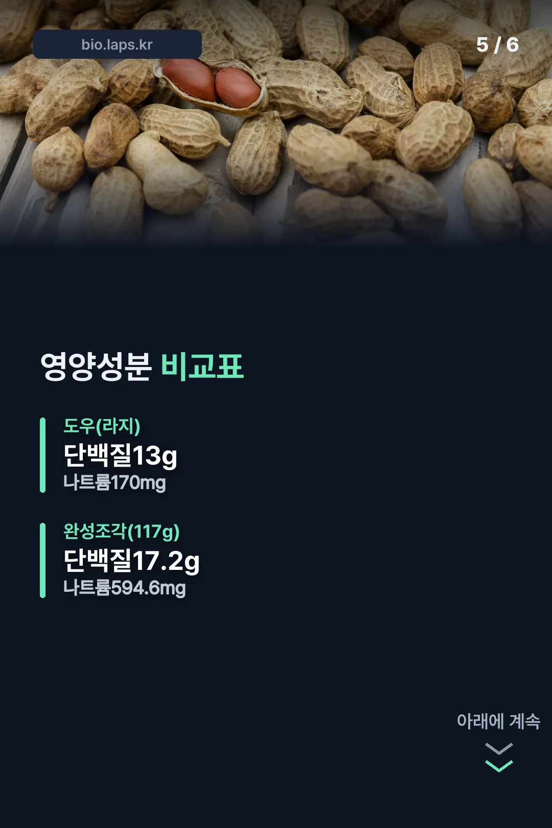 영양성분 비교표