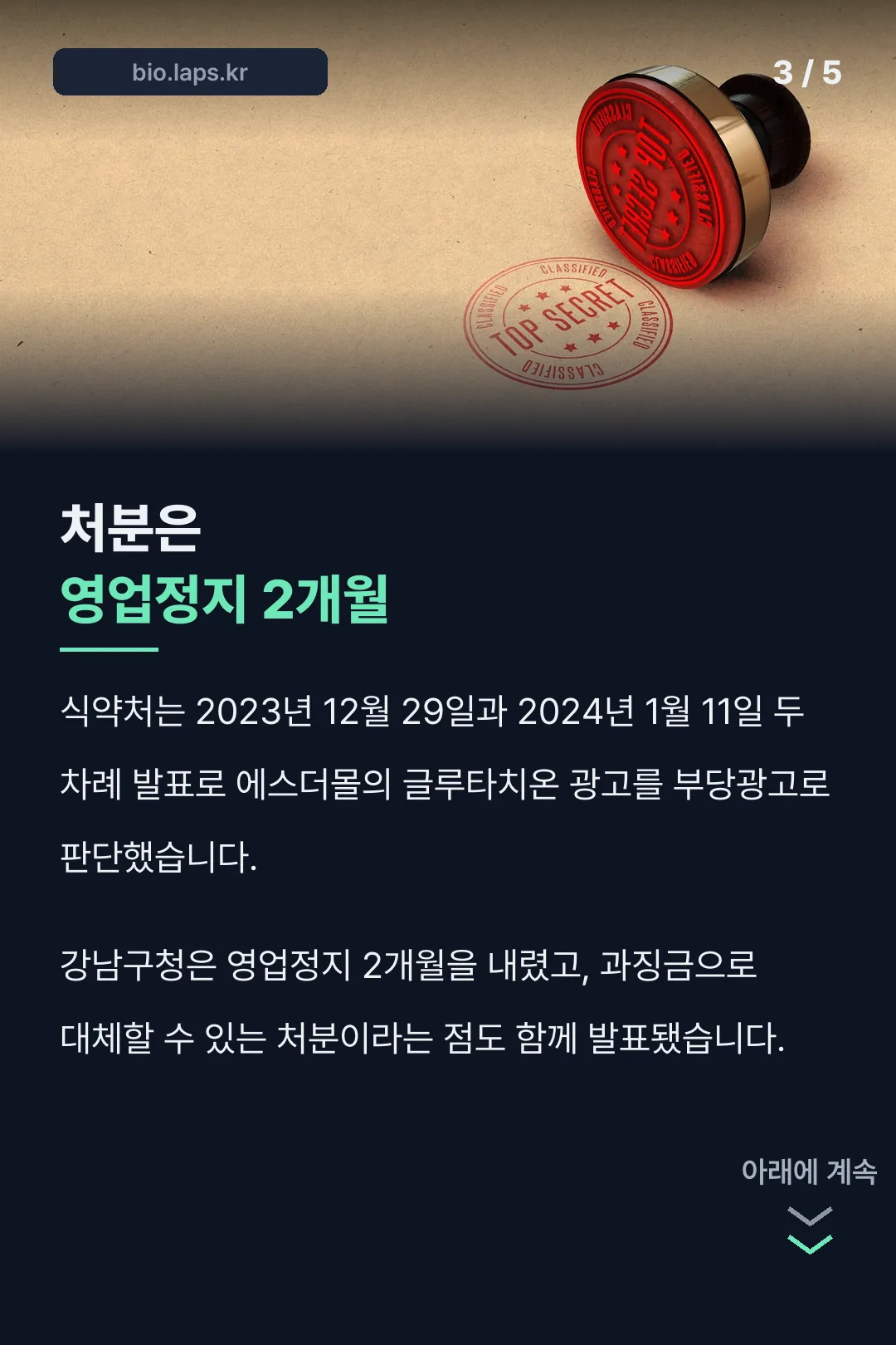 영업정지 2개월 처분